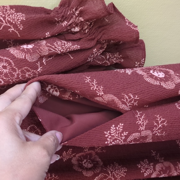 NWOT LucieV-Neck smocked Midi Dress,‎ Small Size - Picture 11 of 12